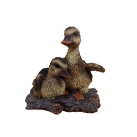 Vivid Arts Realistic Baby Ducklings on Log | Resin Home or Garden Decoration | RL-PF31-D