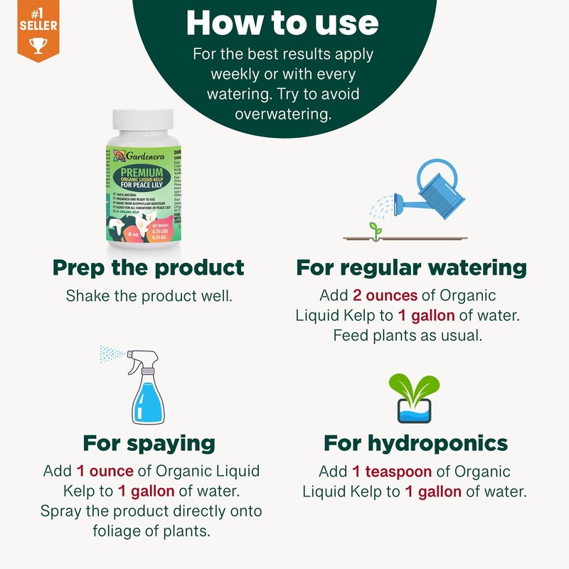 Organic Peace Lily Elixir by Gardenera - 32 oz -