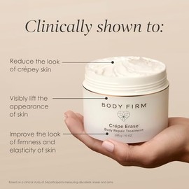 BODY FIRM - Tratamiento de reparación corporal de crepé con borrado, crema antienvejecimiento, soporte para pieles de elastina natural y producción de