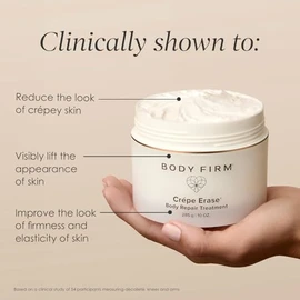 BODY FIRM - Tratamiento de reparación corporal de crepé con borrado, crema antienvejecimiento, soporte para pieles de elastina natural y producción de