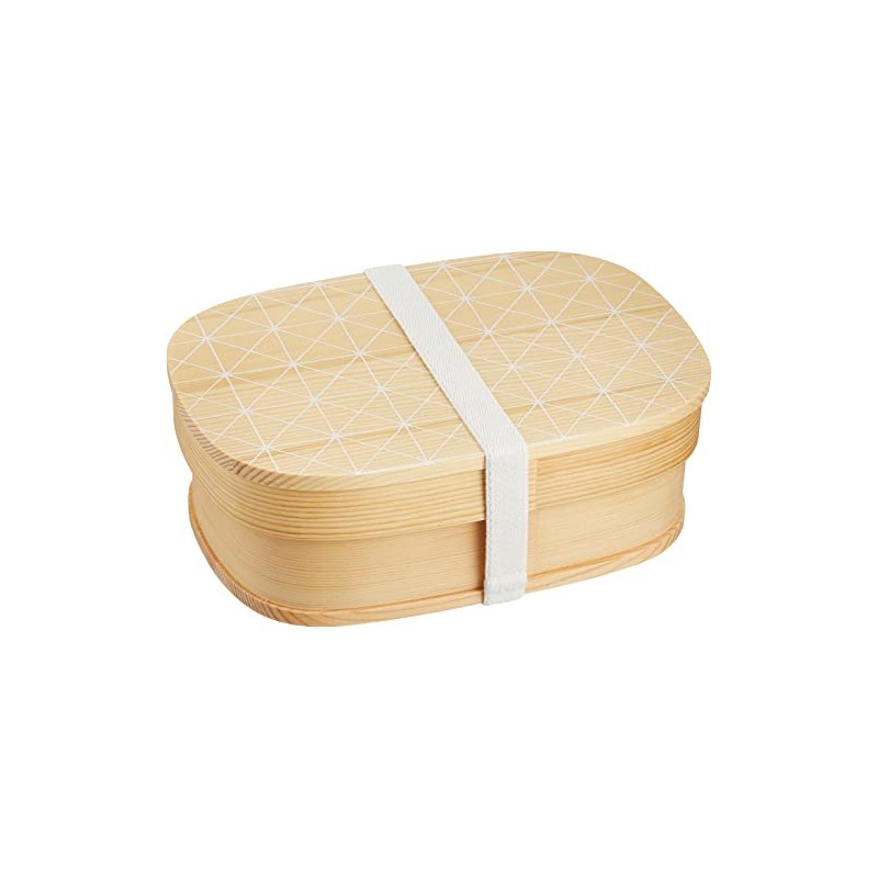 isso ecco 4567782 New Wappa Bento Box, Lattice, White, Single