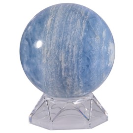 mookaitedecor Natural Celestite Crystal Ball with Acrylic Stand 61-70mm Fortune Telling Sphere Sculpture for Fengshui Meditation Crystal Healing Home Decoration