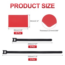 PATIKIL Metal Business Card 0.21mm Thick 3.4x2.1 Inch, 30 Pcs Anodized Aluminum Blank Laser Engraving Cards with Cable Ties for Multipurpose House Office, Red