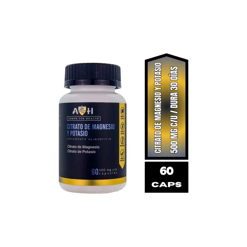 Citrato Magnesio Potasio 60 Cáps Armor For Health Sin Sabor