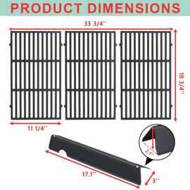 WEBROIL 66097 Grill Grates & 66033 Flavorizer Bars for Weber GS4 Genesis II 400 Series, Grill Parts for Genesis II S-410,S-440,E-410,S-440,S-435,E-435, LX E-440, Cast Iron Grids for Weber 66089, 66041
