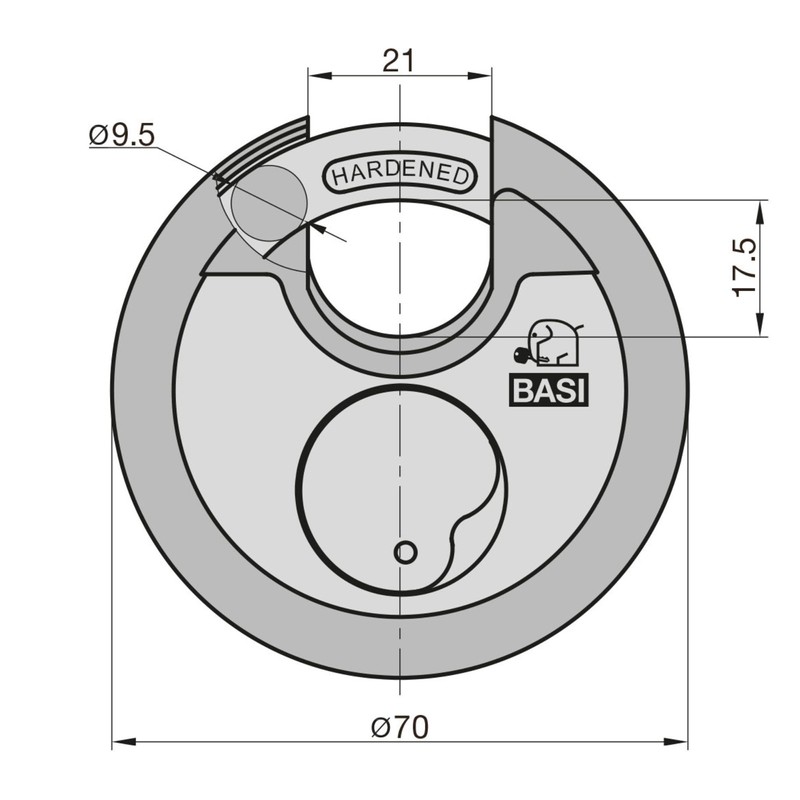 BASI Safety Hasp with Weatherproof Stainless Steel Round Shackle Lock