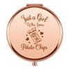 Aerfhhy Potato Gifts for Potato Lovers Rose Gold Compact Makeup