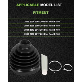 SCITOO CV Axle Boot Kit fits for 2013-2018 for Ford for F-150 5.4L 4.6L 4.2L 3.5L 6.2L 5.0L 3.7L 2.7L 3.3L 3.0L 2013-2018