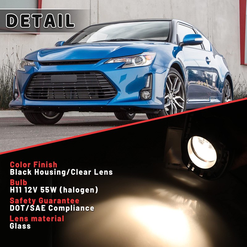AUTOWIKI Fog Lamp Fit For 2014 2015 2016 Scion TC