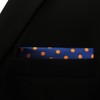 SHLAX&WING Large Silk Pocket Square Blue Dots Dotty Mens Hankies