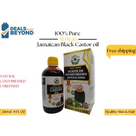 Al Riyan Jamaican Black Castor Oil 8oz Organic Skin & Hair Care—Cold Pressed