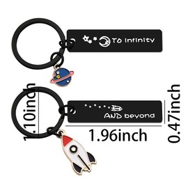 To Infinity And Beyond Keychains Anniversary Valentines Gifts for Couple Matching keychain Gift for Husband Wife Bitrthday Christnas Gifts for Boyfriend Girlfriend Engraved Charms for Bags Purse