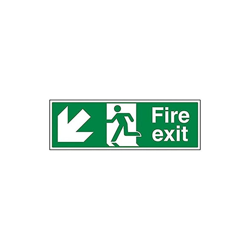 V Safety Fire Exit - Fire Exit Arrow Down Left