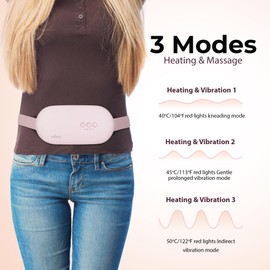 Solace Portable Heating Pad - Cordless and Rechargeable, Perfect Solution for Women's Comfort (White)