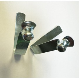 Generic Two Canopy Metal Spring Clip Push Button Compatible with Adjustable Leg Coleman E-z Up Ozark Trail Quik Shade, Silver