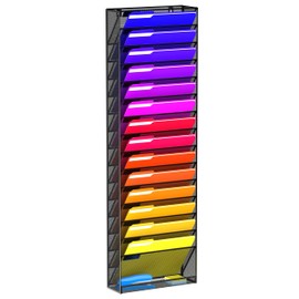 JMHUD 16-Tier Hanging File Organizer Wall File Holder, Wall Organizer for Papers, Folders, Magazines, Office Organization, No Assembly Required