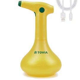 T TOVIA: 1-Liter USB-C Battery Powered Electric Spray Bottle, Rechargeable, Portable Garden and Plant Sprayer, Mister, for Outdoor and Indoor Plants and Small Gardens, Handheld Powered Sprayer