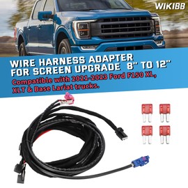 WIKIBB Wire Harness Adapter for Screen Upgrade 8” to 12”Display Interface Harness Compatible with 2021-23 Ford F150, Plug-and-Play Screen Wiring Kit Harness Adapter OEM ML3Z-14D202-B