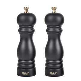 Pepper Grinder,Wood Salt and Pepper Grinder Mills Sets, Manual Salt Grinder Refillable Pepper Mill Sets with Adjustable Ceramic Grinding Rotor - 7 Inch-Set of 2