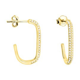SOFIA MILANI - Women's Earrings 925 Silver – Zirconia Earrings, Yellow Gold, Zircon