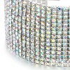 COOLSTEELANDBEYOND Dazzling Rainbow Rhinestone Pave Cluster Wide Bangle Bracelet, Metal,