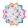 HOULIFE Women's Flower Handkerchiefs Pure Cotton Handkerchiefs 3 Colours for