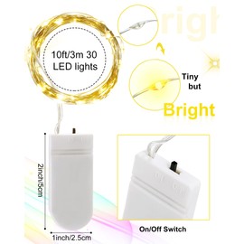 Riakrum 50 Pieces 10ft 30 LEDs Fairy Lights Battery Operated, Wedding Waterproof Tiny Lights String Small String Lights for Jars Starry Waterproof String Lights for DIY Christmas Party(Mixed Color)