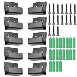 Waziaqoc 10 Pcs Wall Hanger Fastener, 15mm Inner Width Stainless Steel Wall Mount Brackets Hook, Heavy Duty Wall Hanger Brackets for Ceramic Tile Display (Black)