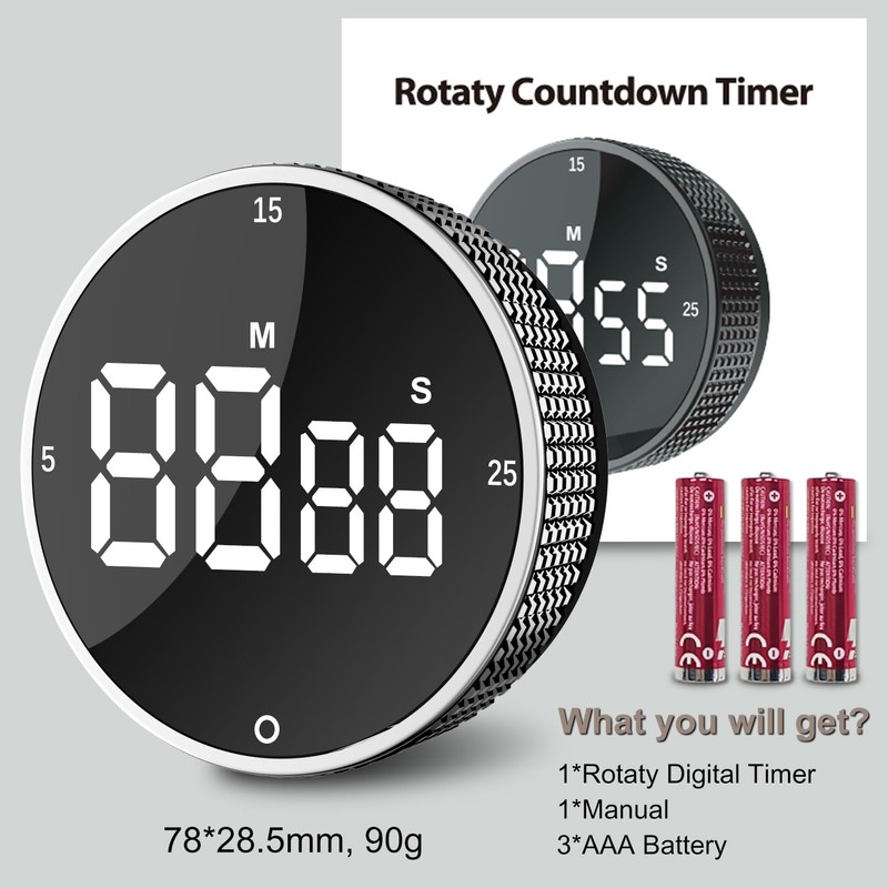 Digital Kitchen Timer, Magnetic Egg Timer, Kitchen Clock, Stopwatch, Countdown