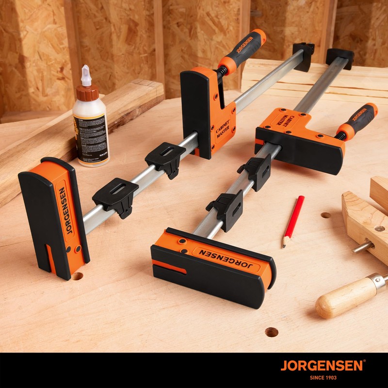 JORGENSEN 18-Inch Parallel Bar Clamp, Heavy-Duty Cabinet Master Clamp for