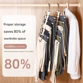 SERENE IMPACT Metal Pants Hangers, Space Saving Closet Organizer, 2 Pack, Anti-Slip Design for Jeans, Skirts, Scarves, Leggings