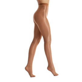 Frola Shaping Tights for Women 70D Shimmery Pantyhose Dance Tights for Ballet Footed Tights,Light Suntan,Large-X-Large