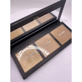 Mac Hyper Real Glow 3 Higlighter Palette Get It Glowing Gold Coasting Rosy Cheer