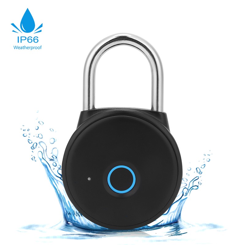 W08 Smart Fingerprint Padlock USB Rechargeable Security Lock IP65 Waterproof