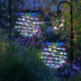 ADAKASS 2 Pack Garden Solar Lights Outdoor,Pineapple Waterproof Solars Hanging Lantern,Multicolor Solar Powered Camping Lights,60 Led Hanging String Light for Yard Lawn Porch Path Balcony-Colorful