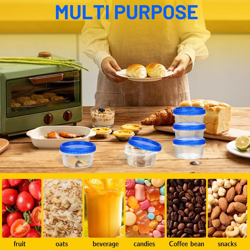 ISUSSER 12 Pack Freezer Containers with Screw On Lids, 8