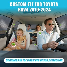 ZATOOTO Car Window Shades for Toyota 4Runner 2017-2024, Breathable Car Window Screen UV Protection Clear Rearview Mirror View Visible Rear Window Sun Shade for Driving Safety