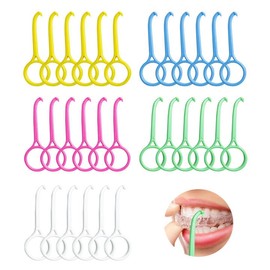 ERNITES 30 Pcs Aligner Removal Tool, Retainer Remover Tool Aligner Tooth Hook Invisible Braces Remover Braces Remover Hook, Aligner Kits for Removing Braces, Tooth Cleaning, Oral Care (5 Colors)