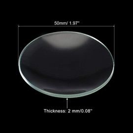 PATIKIL 50 mm Diameter Watch Glass, 12 Packs Beaker Cover Smooth Edges Chamfered Arc for Laboratory, Transparent