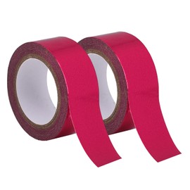MFUOE 2 Rolls Rose Red Foil Washi Tape 15mm x 5 Meters Decorative Masking Tape for DIY Craft Gift Wrapping Photo Frame Scrapbooking (Rose Red)