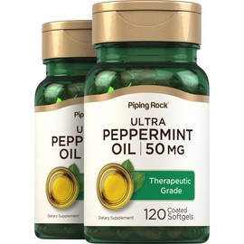 Piping Rock Ultra Peppermint Oil (Enteric Coated), 50 mg, 120 Coated Softgels, 2 Bottles Healthcare Natural