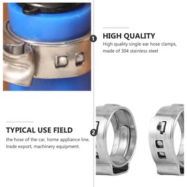 NOLITOY 128Pcs Stainless Steel Single Ear Hose Clamp Pipe Clips for Automotive Home Use High Grade Material Smooth Grinding Process for Secure Fit