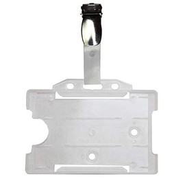 Opaque Single Sided ID Card Badge Holder & Crocodile Strap Pocket Clip (Holders are Now Bio Degradable) Work ID Card Holder PCL Media ltd