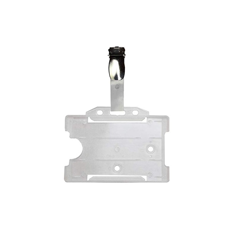 Opaque Single Sided ID Card Badge Holder & Crocodile Strap