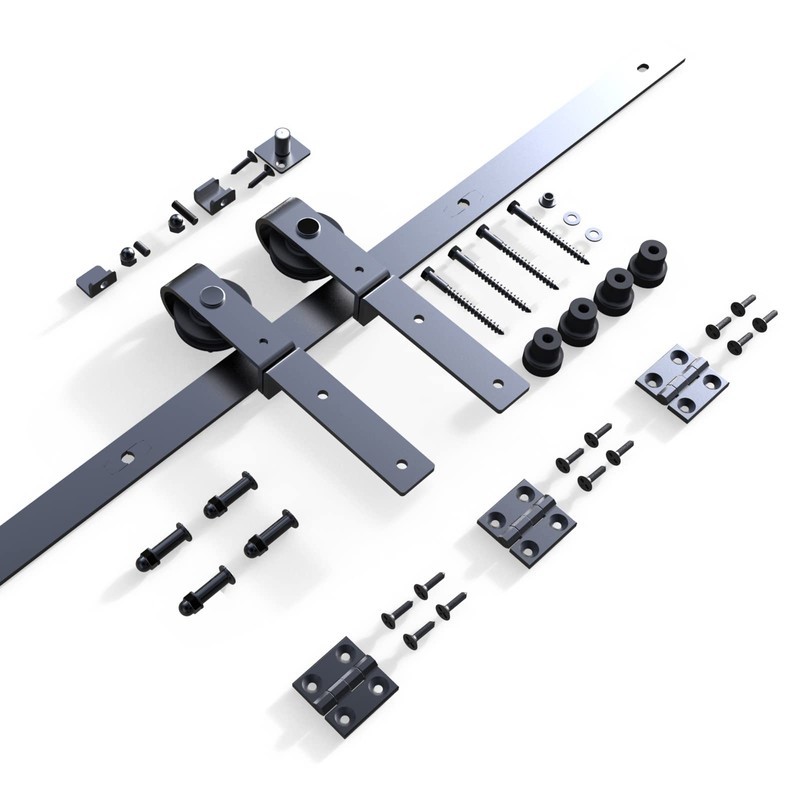QINAIXQM 60" / 5FT Bi-Folding Sliding Barn Door Hardware Kit