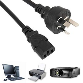 AU 3 Pin Mains Power Lead Cable Cord Compatible with PC Laptop Monitor Desktop Printer