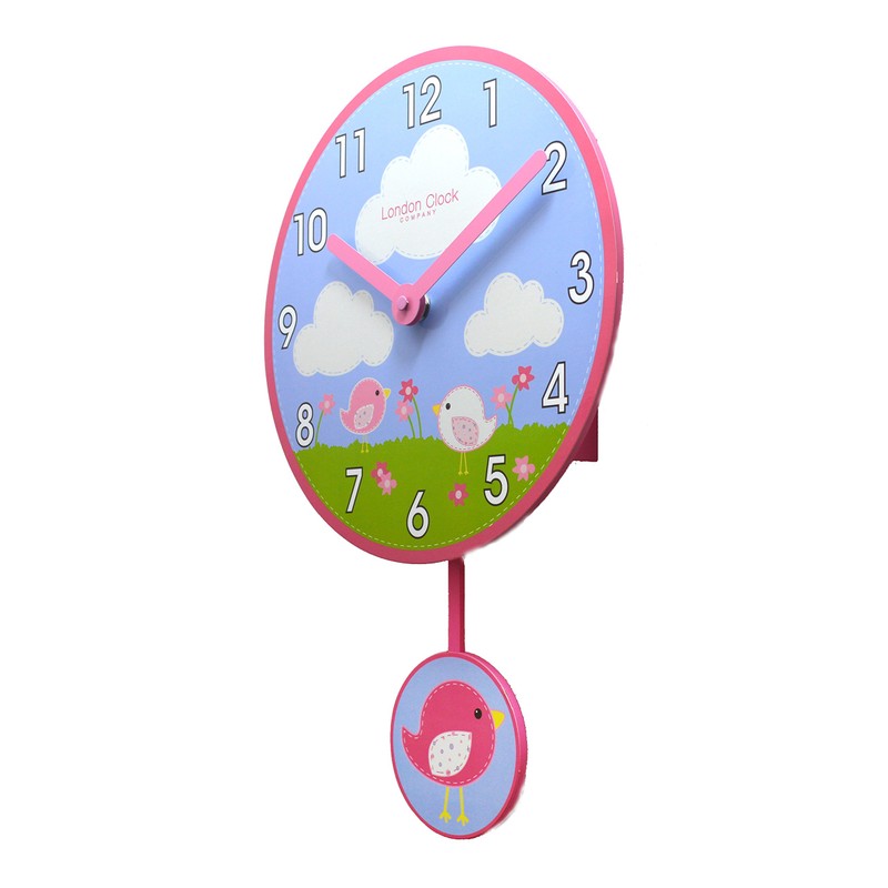 London Clock Birds Childrens Wall Clock, Multi, 38 x 25