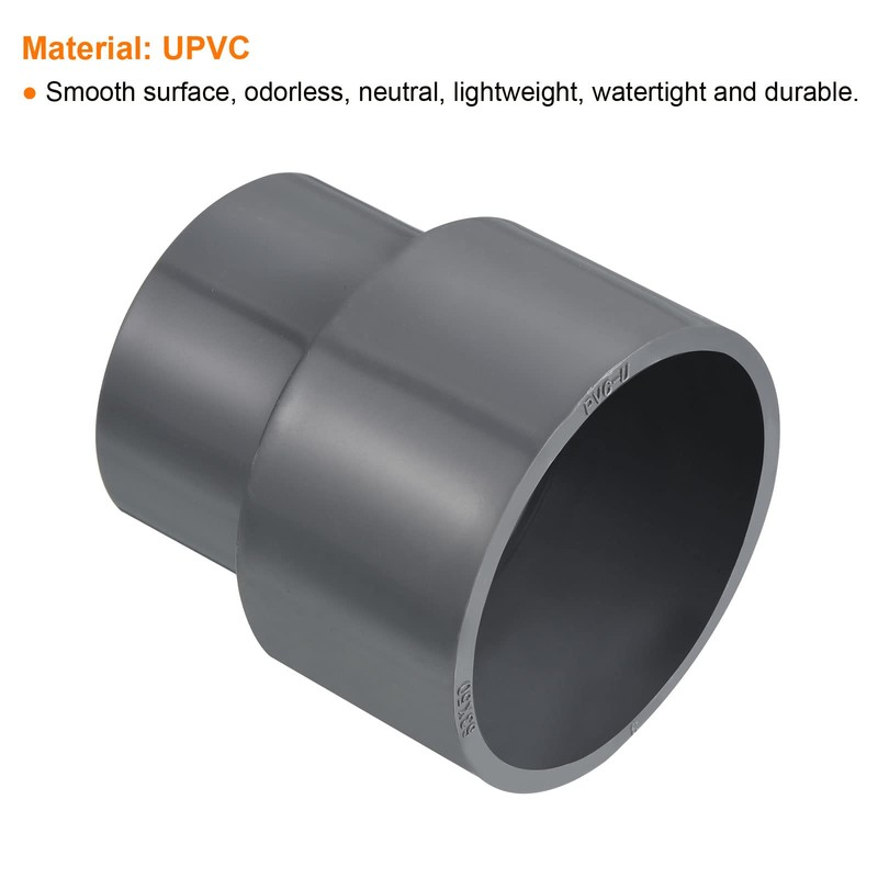 PATIKIL PVC Reduction Pipe Fitting 63 x 50 mm Straight