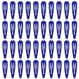 40 Counts Colorful Metal Snap Hair Clips 2 Inch Barrettes for Women Accessories (royal blue)