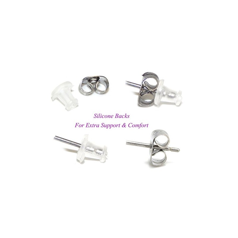 ICYROSE 925 Sterling Silver Mom Heart Necklace & Crystal Stud